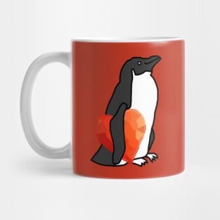 Cute Valentines Day Penguin with Red Heart Mug